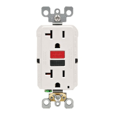 Leviton Gfi Recpt W/R&B Butn Wht GFNT2-0RW